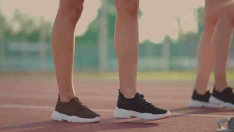 Close-up-of-women's-legs-fit-the-running-pads